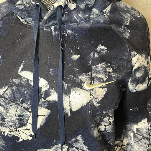 Nike Therma-FIT Midnight Navy All Over Print Pullover Mens L Hoodie - Picture 5 of 9